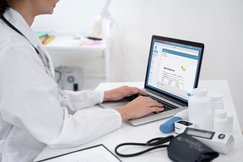 Doctor writing E-Prescription for patient
